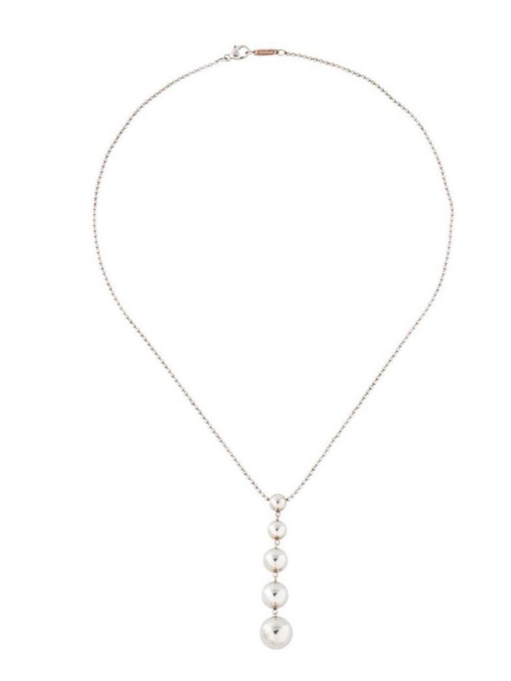 Tiffany & Co. Sterling Silver Graduated Bead Drop Necklace 925